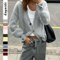 Fashionable Multi-color Sweater With Long Sleeves And Buttons For Women