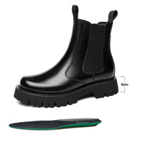 Thick Soled Doc Martens Men's Half High Top Leather Boots Sleeve Tooling Cotton Boots