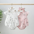 Girl's Flying Sleeve One-piece Romper Suit