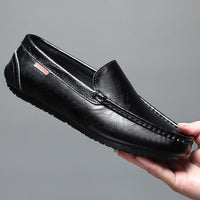 Soft Bottom Breathable One Pedal Male Slip-on Casual Leather Shoes