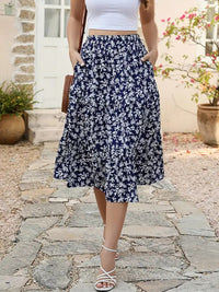 Bestselling Floral-print Vacation Casual Skirt With Real Pockets