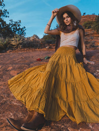 Casual Women Bohemian Loose Solid Skirt