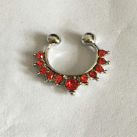 No Holes For Body Piercing With Alloy Diamond False Nose Ring