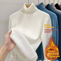 Womens Fleece-lined Turtleneck Base Sweater