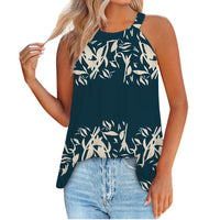 Summer New F Retro Creative Chic Floral 3D Printed Women's Casual Sleeveless Crew Neck Tank Top