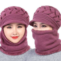 Autumn And Winter Outdoor Plus Velvet Warm Knitted Woolen Hat