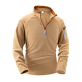 Stand Collar Half Zip Long Sleeve Tactical Arm Zipper Sweater