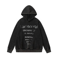Retro Hooded Sweater Letter Printing Casual Loose Top