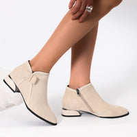 Bow-tie Pointed-toe Side-zip Womens Boots