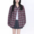 Retro Classic Red And Blue Plaid Long-sleeve Shirt