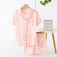Women's Fashion Simple Short-sleeved Shorts Home Wear Set