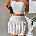 Flirty Tiered Flare Skirt - Shirred Waist, Casual A-line,