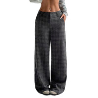 Women's Printed Plaid Pants With Pockets