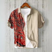 Amazon Independent Station Printed Men's Beach Loose Casual Shirt Top