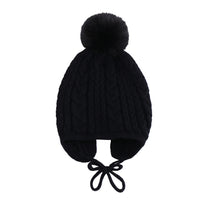 New Solid Color Twist Baby Warm Knitted Hat