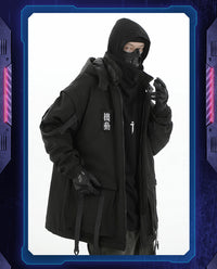 Winter New Functional Fan Moving Ribbon Hooded Cotton Jacket Men