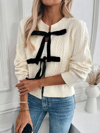 Knitted Cardigan Women's Lace-up Twist Simple Sweater