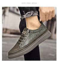Men's Plus Size Leather Sneakers No-tie Casual