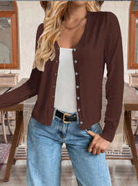 Women's Simple All-match Loose Solid Color Buttons Cardigan
