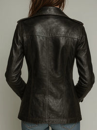 Vintage Black Leather Biker Jacket