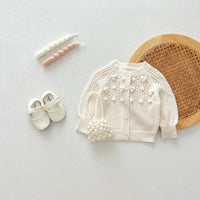 Baby Girl's Hand Hook Ball Round Neck Pullover Sweater