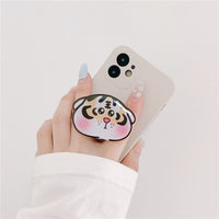 Tiger Stand White Liquid Silicone Phone Case