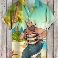 Fashion Summer Casual Printed Hawaiian Shirt Vacation Seaside