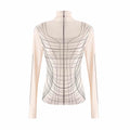 Line Tattoo Clothing Turtleneck Bottoming Shirt Women's High Elastic Long Sleeve T-shirt
