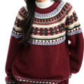Women's Round Neck Sweater Thickening Warm And Loose