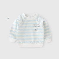 Western Style Long-sleeved Pure Cotton Round Neck T-shirt Top