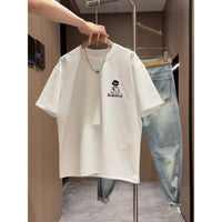 Men's Simple Cartoon Print Loose Short Sleeve