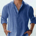 Casual Men's Loose Fitting Shirt With Long Sleeves
