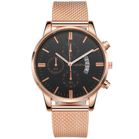 Mens Watch Fake Three-Subdial Six Hands Calendar Casual Fashionable Business Quartz