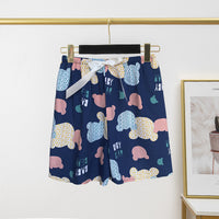 Women's Cotton Silk Pajama Pants Summer Thin Shorts Loose Casual