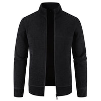 Fleece-lined Thickened Men's Knitted Stand Collar Jacket