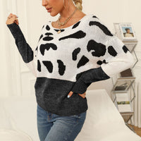 Womens Casual Loose-fitting Pullover Knit Top
