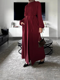Middle Eastern Turkish Elegant Dress And Cardigan Set