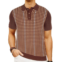 Houndstooth Jacquard Summer High-end Tencel Knitwear Top
