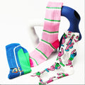 Original Women's Socks Summer Thin Mixed Color Stripe Tube Socks Mesh Cotton Boneless Personality Cartoon Color Socks For Women