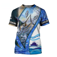 Male Creative Fishing Pattern Printed Short Sleeve