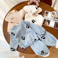 Comfortable Cotton Velvet Cute Cartoon Homewear Suit