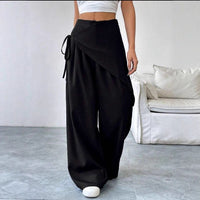 Designer-style Loose-fit Figure-flattering High-end Wide-leg Pants
