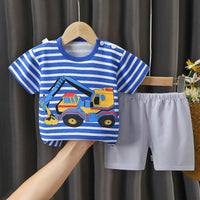 Children's Summer Pure Cotton Thin Short Sleeve Suit