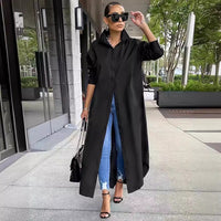 Solid Color Loose Long Sleeves Extra Large Size