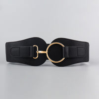 Women's Simple Sweet Cool PU Leather Decoration Wide Belt