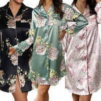 Silk Sexy Womens Thin Loungewear Nightdress