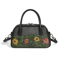 Retro Ethnic-style Full-grain Leather Shoulder Bag For Women