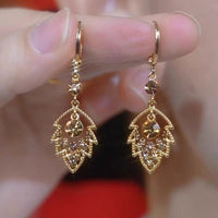Tulip Petal Pearl Drop Earrings, Light Luxury French Style, Sparkling Zircon Elegant Ear Cuffs