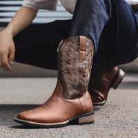 Western Denim Boots Fashion Embroidered