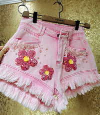 Women's Fashion Fringe Edge Denim Shorts